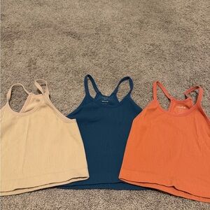 3 pack set of Women's Camisole Trio - Cream, Blue, Orange